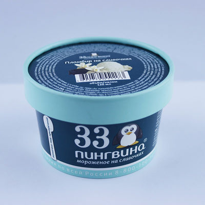 Envases de helados de 100 ml con tapas, papel impreso en contenedores de helados de 3,5 oz