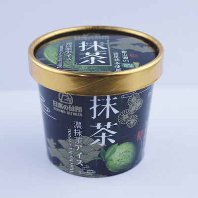 Impresión de 4 onzas de papel de helado con tapa de 120 ml desechable personalizado