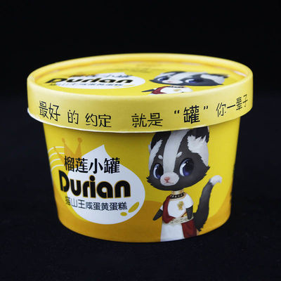 10 oz 300 ml de papel de helado con tapa de yogur desechable