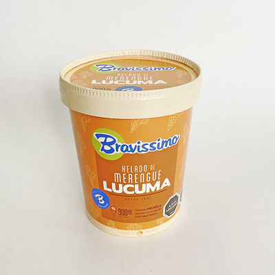 Cuencos de helados de papel de 32 oz 950 ml con tapas para postres fríos de grado alimenticio