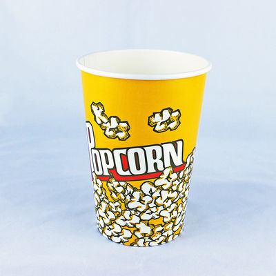 Envases de papel desechables de una sola pared de 46 oz Impresión de logotipo y popcorn tub