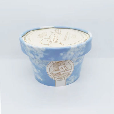 8.5oz 260ml Copo de Papel de helado con tapa Eco Amigable Contenedores para llevar