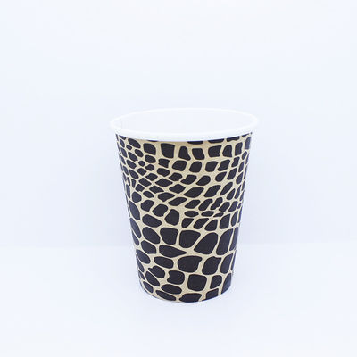 Tazas de café de pared única de 8 oz con tapas, tazas de bebida de papel reciclado