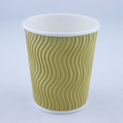 Tazas de café de doble pared desechables con tapa biodegradable