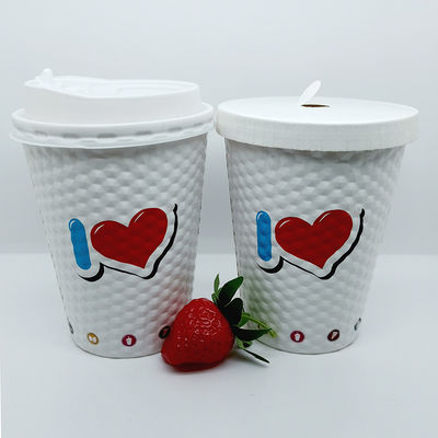 Tazas de papel reciclables de 16 oz con tapa, Tazas de café de papel biodegradables