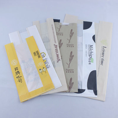 Bolsas de papel revestidas con papel de aluminio ecológico para llevar a casa Envasado de galletas de panadería Kraft blancas