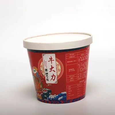 Cuenco de comida rápida de papel de comida rápida con taza de embalaje con tapa 1100ml