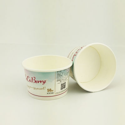 Tazas de papel desechables de helado con tapa a prueba de fugas 3 oz 85 ml