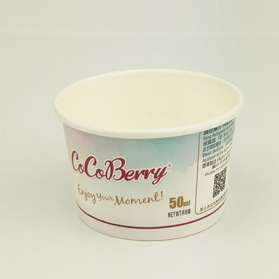 Tazas de papel desechables de helado con tapa a prueba de fugas 3 oz 85 ml