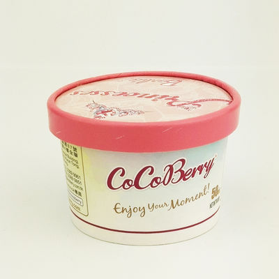 Tazas de papel desechables de helado con tapa a prueba de fugas 3 oz 85 ml
