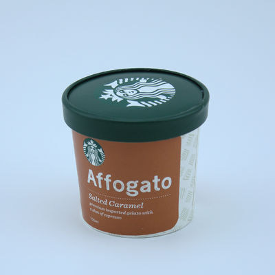 Tazas de papel de helado recubiertas en PE con tapa a prueba de fugas de 125 ml personalizados