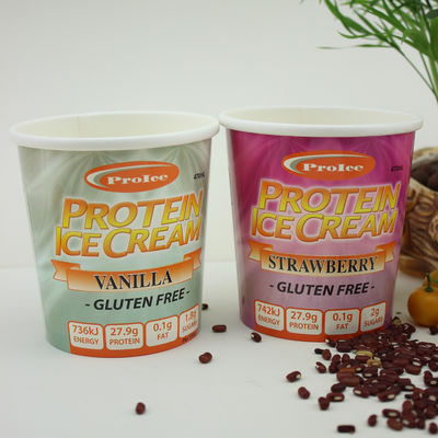 Taza de papel de helado ecológico con tapa 16 oz 475 ml contenedor de yogur congelado