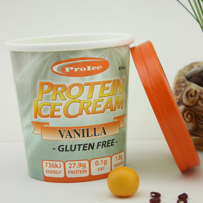 Taza de papel de helado ecológico con tapa 16 oz 475 ml contenedor de yogur congelado