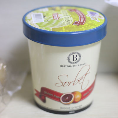 Taza de papel de helado ecológico con tapa 16 oz 475 ml contenedor de yogur congelado