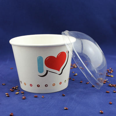 Una sola porción para llevar, helados, yogur, vasos de papel con tapa de plástico.