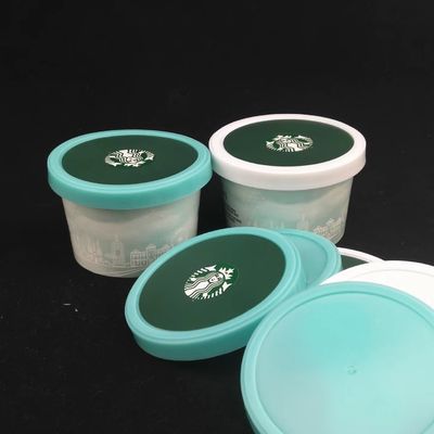 Taza de papel de helado recubierta en PE con tapa Cuchara de plástico Embalaje de doble pared