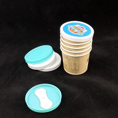 Taza de papel de helado recubierta en PE con tapa Cuchara de plástico Embalaje de doble pared
