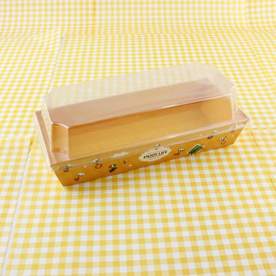 Embalaje de panadería impreso a medida Caja de forma de barco Contenedor de papel de pastel degradable