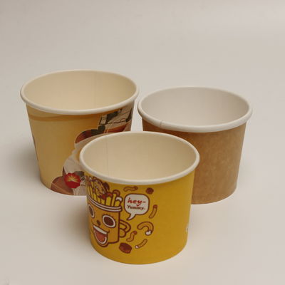 Taza de papel de sopa compostable con tapa