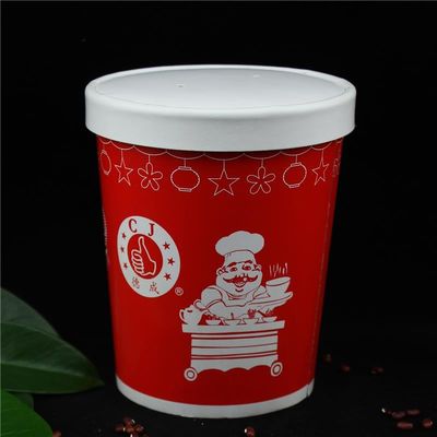 Tazas de sopa desechables de 12 oz con tapas
