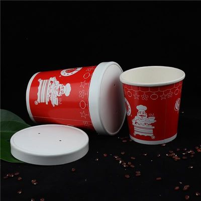 Tazas de sopa desechables de 12 oz con tapas