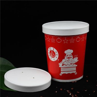 Tazas de sopa desechables de 12 oz con tapas