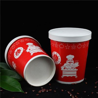 Tazas de sopa desechables de 12 oz con tapas