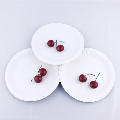 Placas desechables para pasteles de cumpleaños, placas circulares de papel blanco ecológico