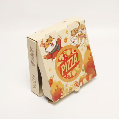 Caja de embalaje de comida desechable para pizza con logotipo 12 pulgadas 14 pulgadas 16 pulgadas