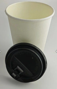 Bebidas Taza de papel con tapa de pared única 8 oz reciclable compostable