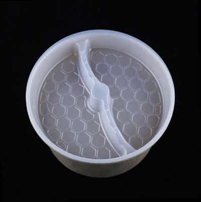 Cuencos de ensalada de papel biodegradables con tapas Contenedor marrón de calidad alimentaria