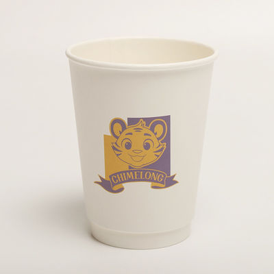 Taza de papel de pared doble desechable 16 oz compostable para bebidas frías calientes