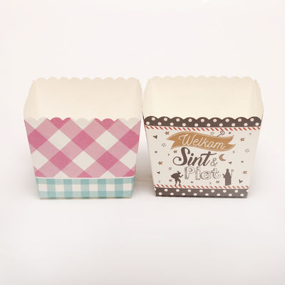 Caja de embalaje de panadería compostable Taza de pastel de papel cuadrada plegable con logotipo