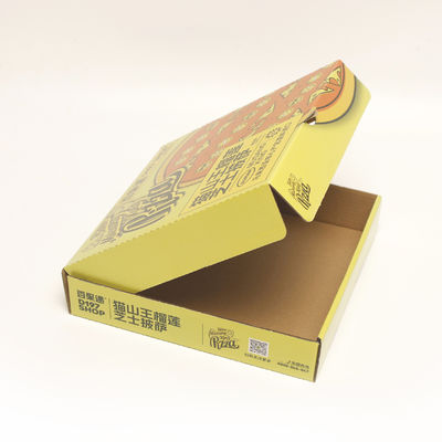 Caja de embalaje de alimentos desechables de cartón corrugado Contenedor de pizza cuadrada resistente