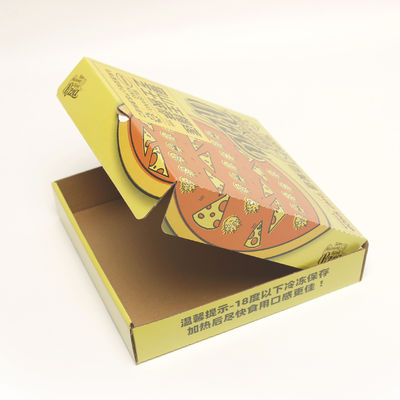 Caja de embalaje de alimentos desechables de cartón corrugado Contenedor de pizza cuadrada resistente