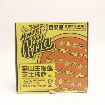 Caja de embalaje de alimentos desechables de cartón corrugado Contenedor de pizza cuadrada resistente