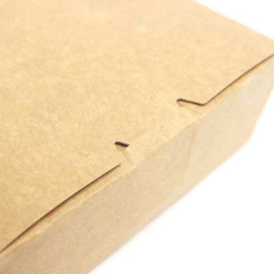 Caja de embalaje de comida rápida plegable Contenedor Kraft ecológico ligero