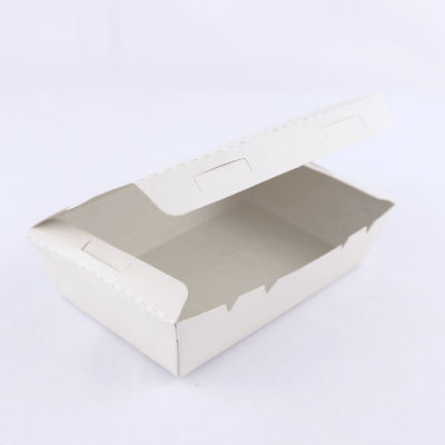 Caja de embalaje de alimentos desechables plegables ondulados Contenedor de papel blanco
