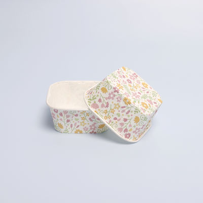 Caja de embalaje de panadería cuadrada Envases pequeños para tartas Tazas de pastel con flecha recicladas