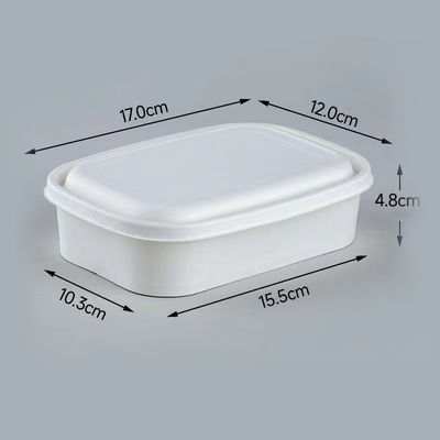 Cuencos cuadrados de papel desechables, 500 ml de cuencos de papel Kraft con tapa.