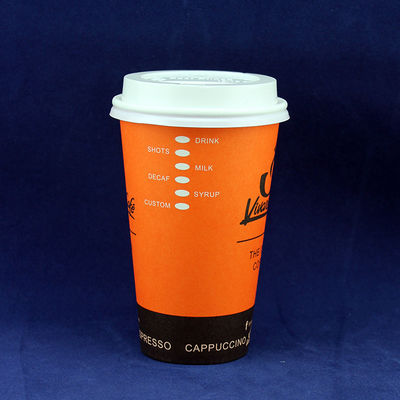 Taza de papel de pared doble desechable con tapa de 300 ml