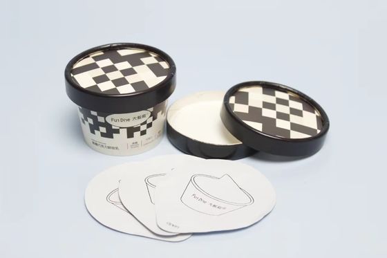 Taza de papel de helado desechable de 85 ml, cuencos de papel de helado desechables, tazas de papel de yogur y tazas de papel de helado, caja de embalaje
