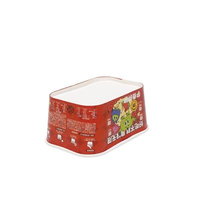 Cuenco de comida rectangular biodegradable de doble pared de papel Kraft Cubo cuadrado de ensalada con tapa