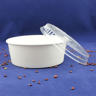 cuenco de ensaladas de papel artesanal desechable con taza de papel impreso y tapa para mascotas