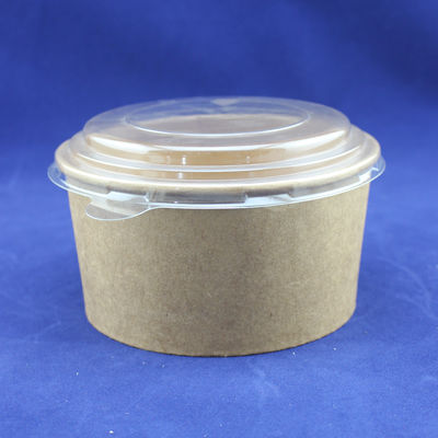 cuenco de ensaladas de papel artesanal desechable con taza de papel impreso y tapa para mascotas
