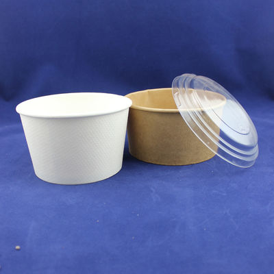 cuenco de ensaladas de papel artesanal desechable con taza de papel impreso y tapa para mascotas