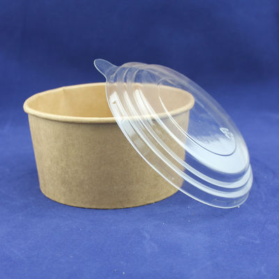 cuenco de ensaladas de papel artesanal desechable con taza de papel impreso y tapa para mascotas