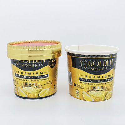 Embalaje de papel de helado de una sola vez con tapa de papel