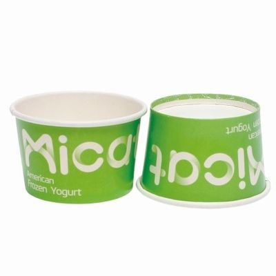 Papel de calidad segura para alimentos ecológicos de cartón biológico Venta directa Impresión personalizada de helados bañera copa de cerveza con tapa
