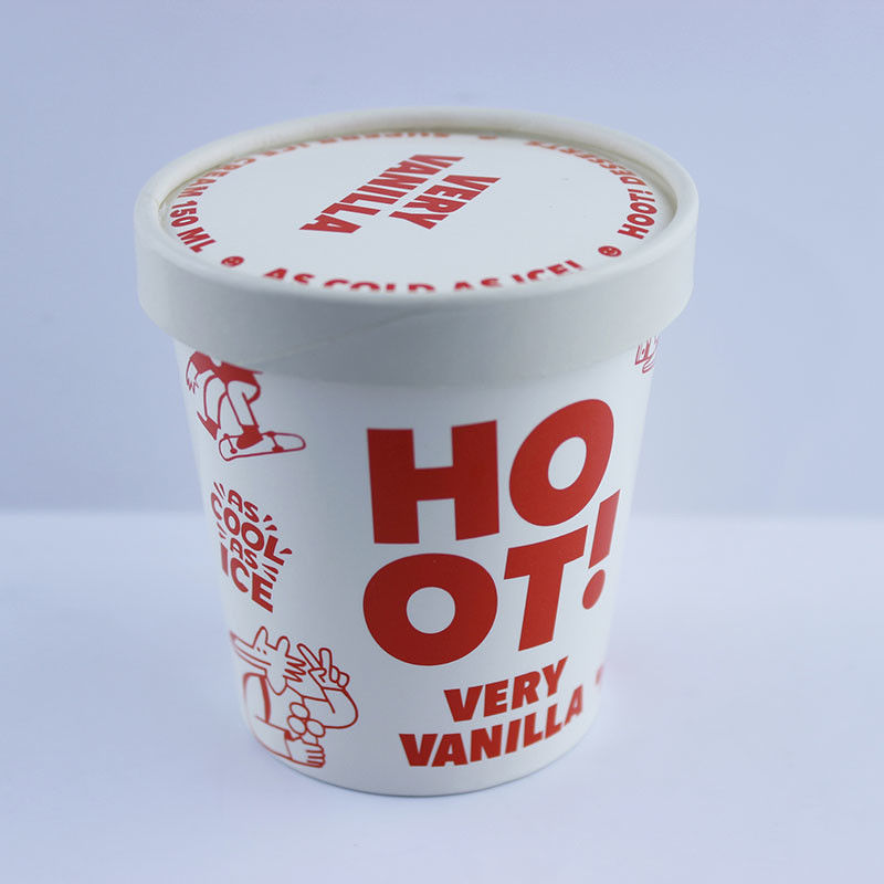 Taza de papel de helado recubierta en PE con tapa de 6 oz 175 ml impreso a medida desechable